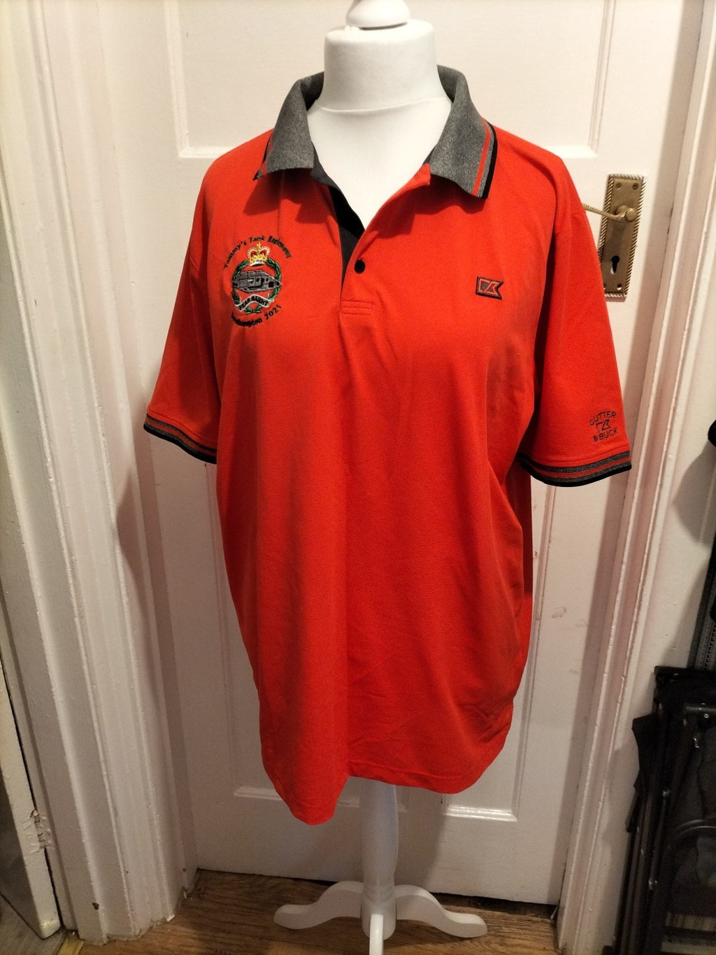 Mens Cutter & Buck Size XL Red Tank Regiment Polo