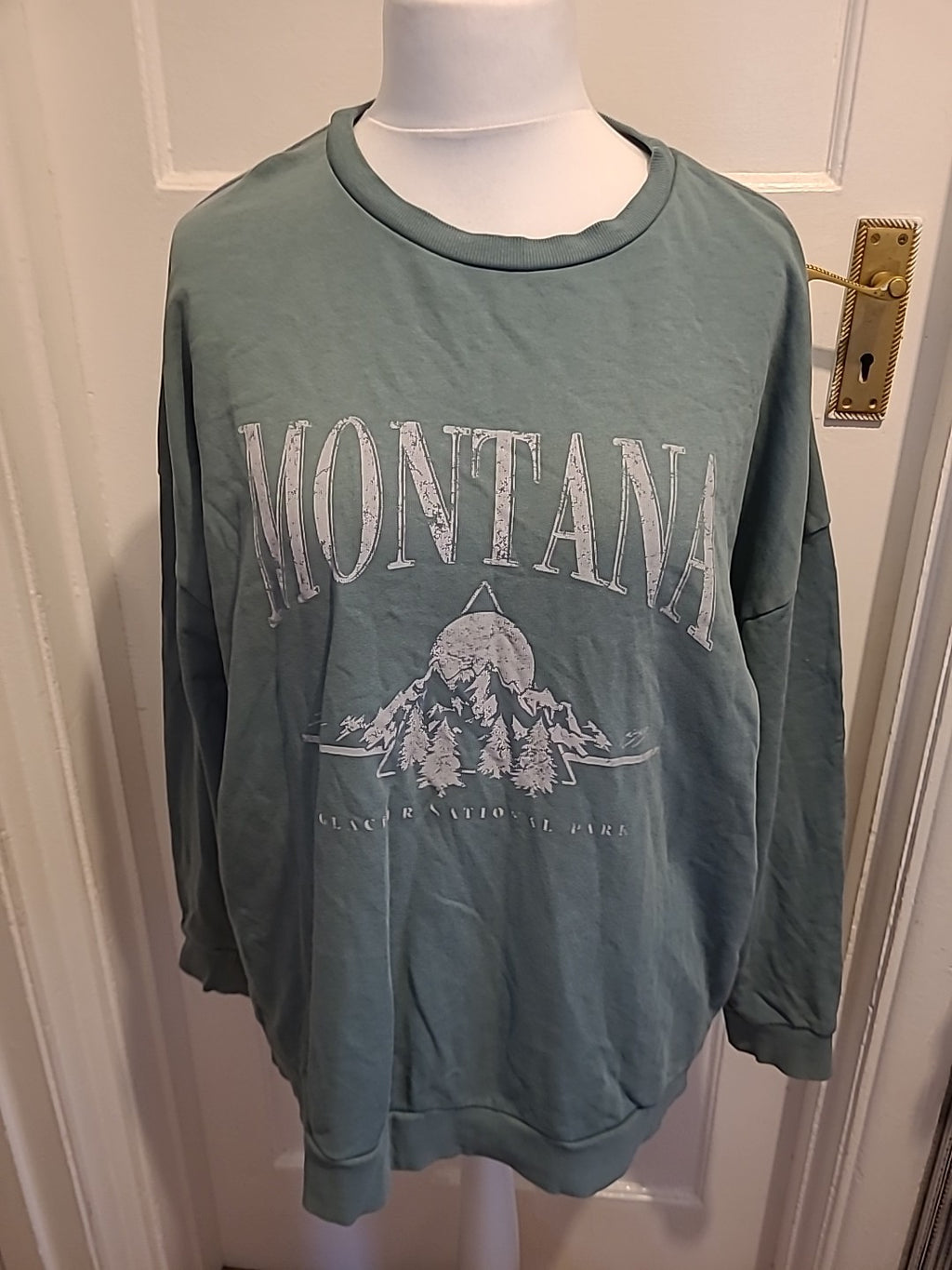 Ladies Asos Size 18 Teal With Montana Print Pullover Jumper