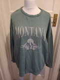 Ladies Asos Size 18 Teal With Montana Print Pullover Jumper