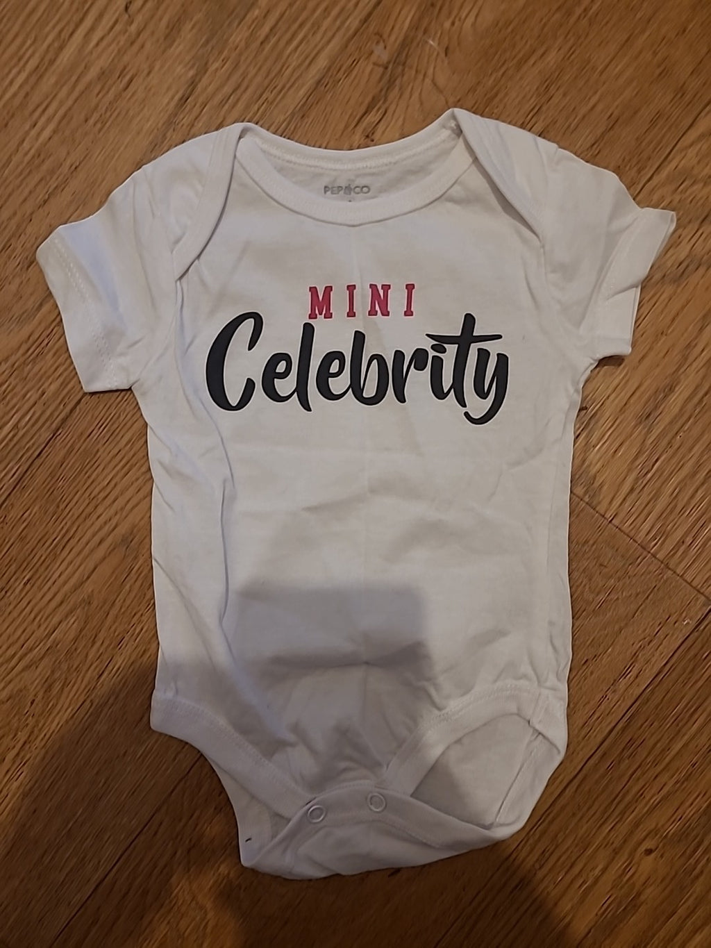 Pep&Co 0-3 Months White"Mini Celebrity" Babygrow