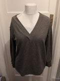 Ladies Shein Size M Green V Neck Jumper