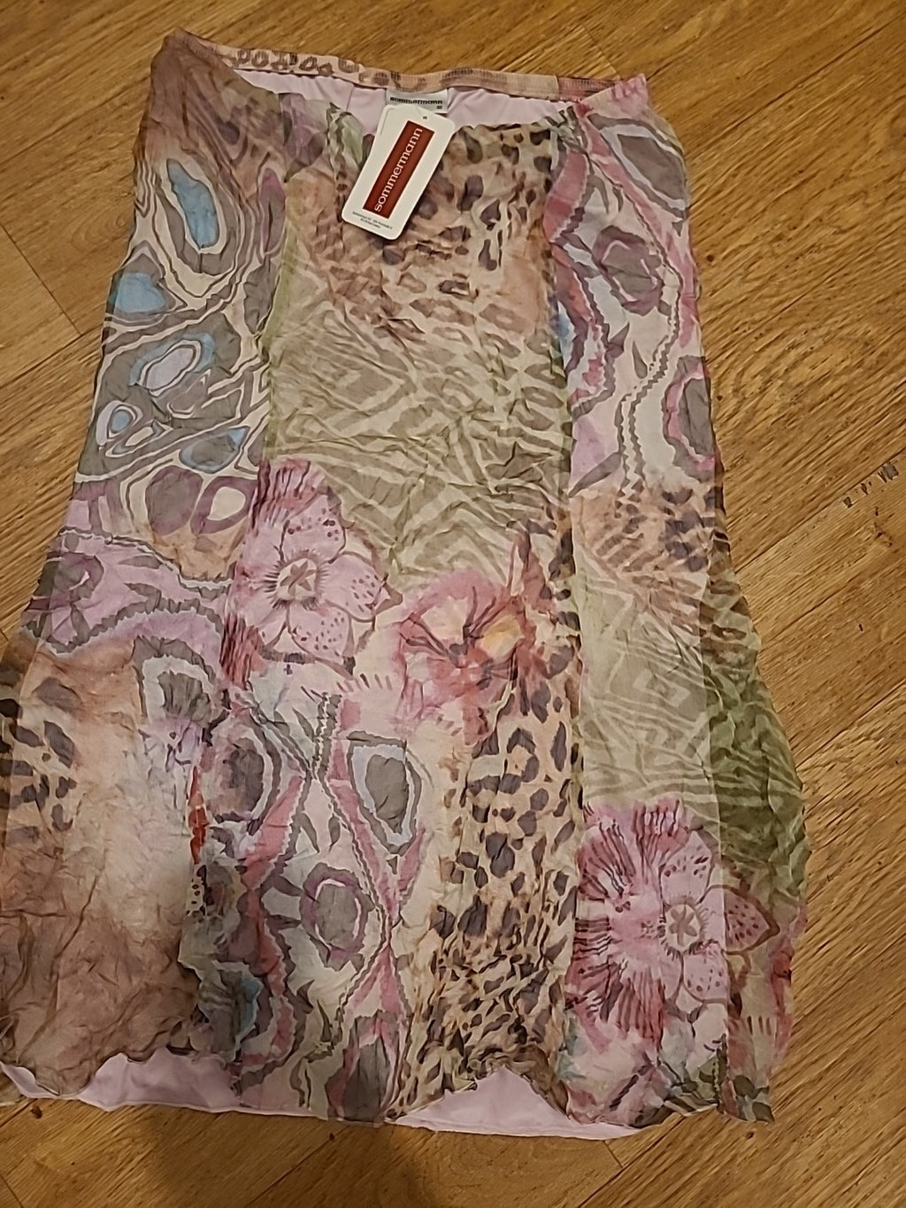 Brand New Ladies Sommerman Size Euro 40 Lined Elasticated Multicoloured Skirt