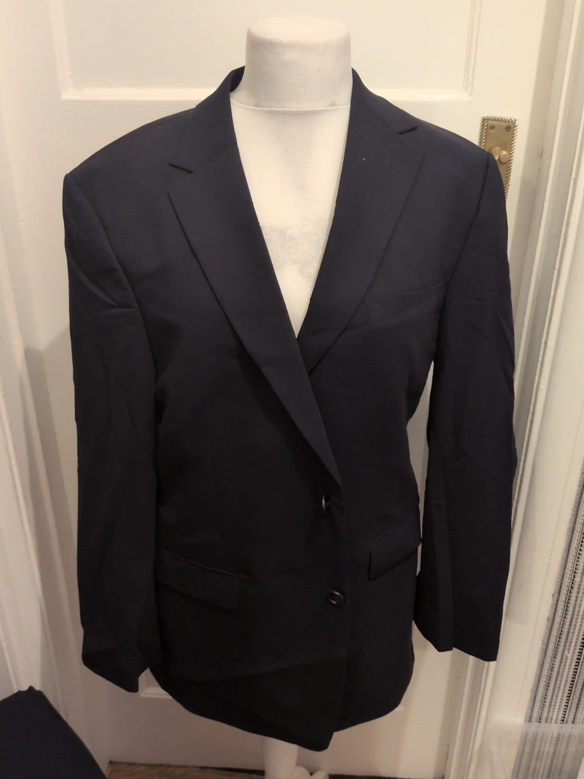 Mens Marks And Spencer Tailoring Travel Suit Size 42M Navy Suit Jacket