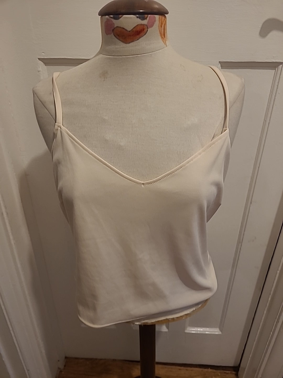 Ladies Wallis Size 14 Pale Beige Sleeveless Top