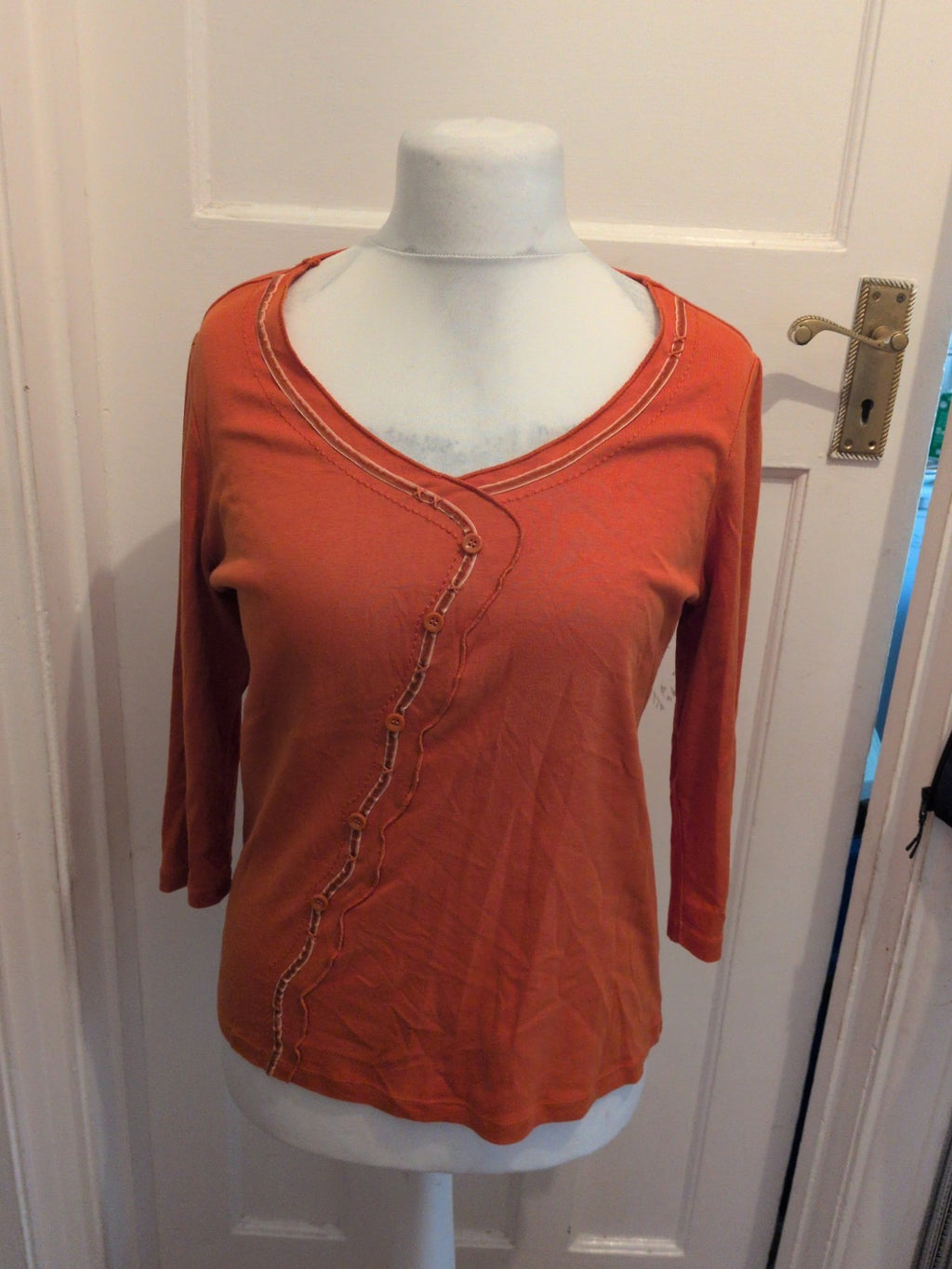 Per Una 18 Orange Long Sleeve Blouse T-shirt
