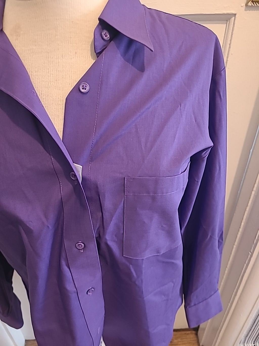 Ladies Foxcroft Size 10 Vintage Purple Shirt