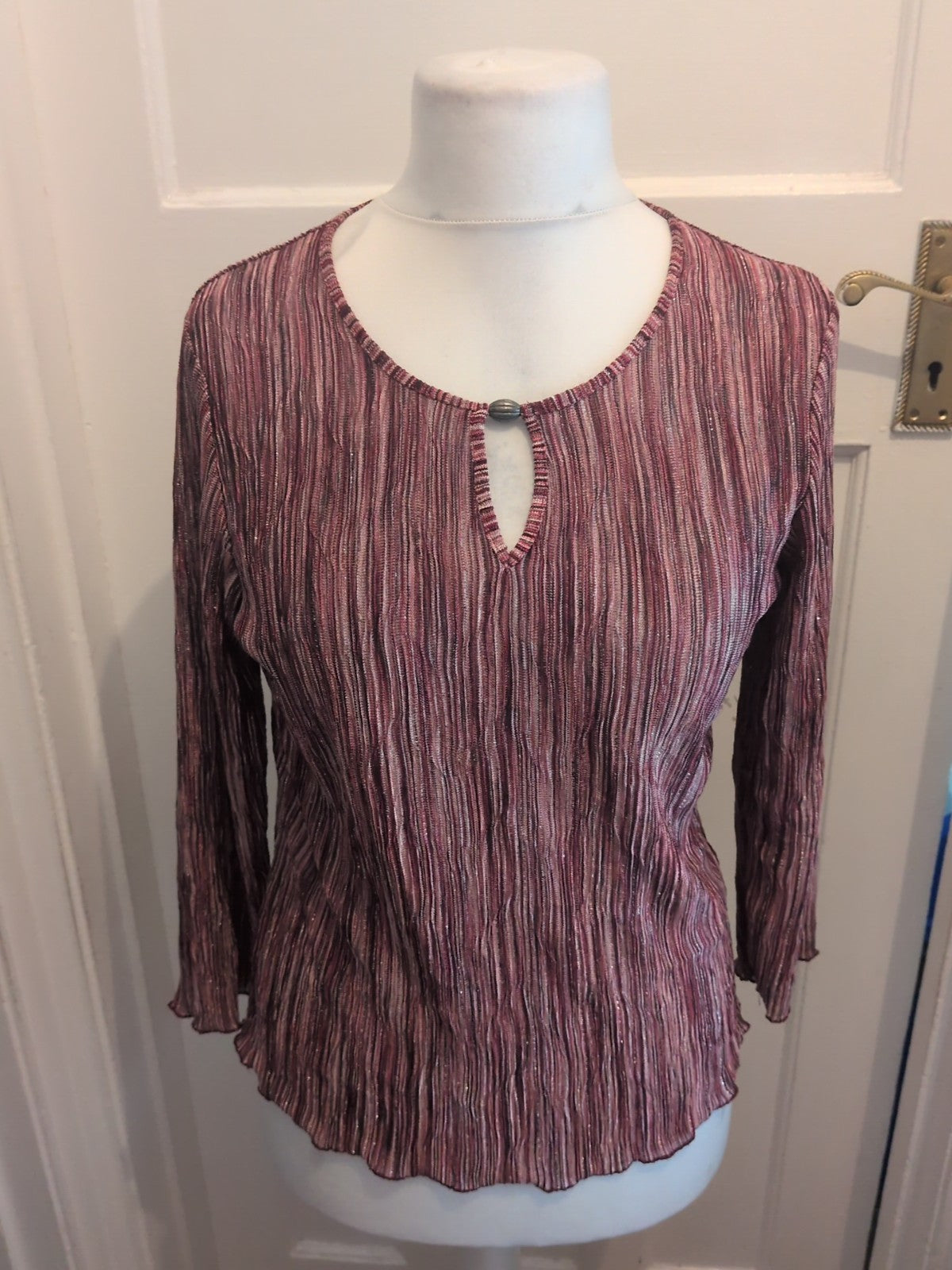 CC Large Purple Toned Stripe Long Sleeve Blouse