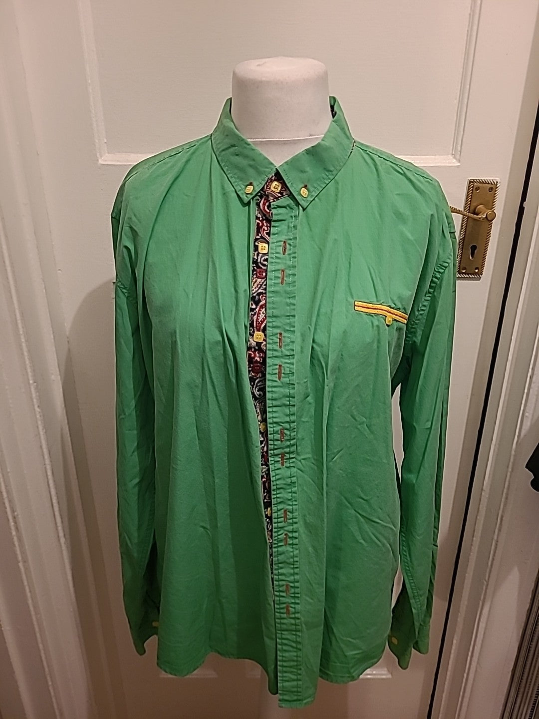 Mens Coofandy Size 2XL Green Long Sleeved Shirt