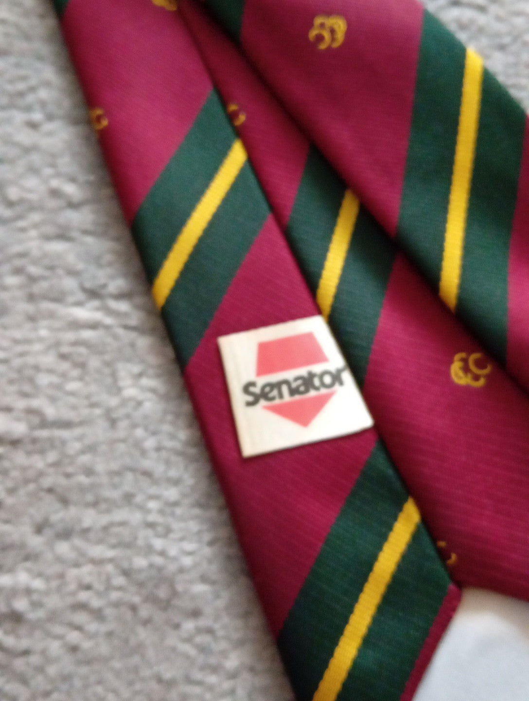 Mens Tie Senator Burgundy,  Green, Gold With Ccc
