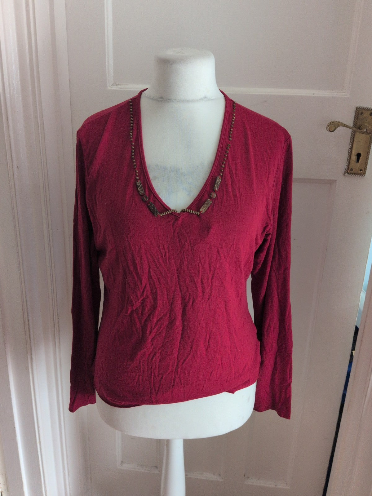 Karen Scott 4 Red Long Sleeve Blouse