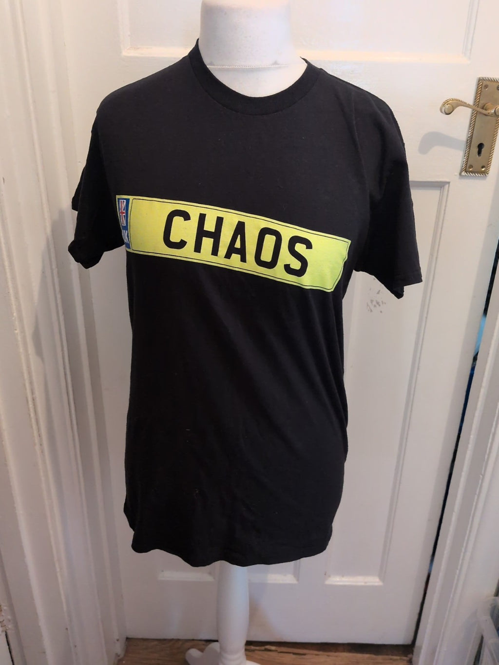 No Chaos Medium Black And Yellow Printed Short Sleeve T-shirt