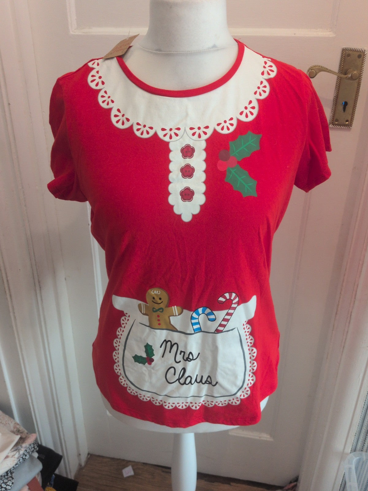 Brand New George 12-14 Red Christmas Pyjama Top