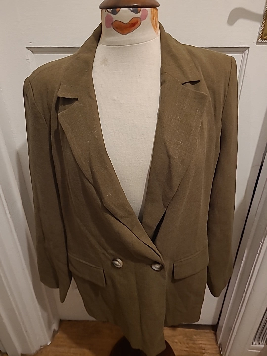 Ladies Primark Size 14 Brown Karki Padded Blazer