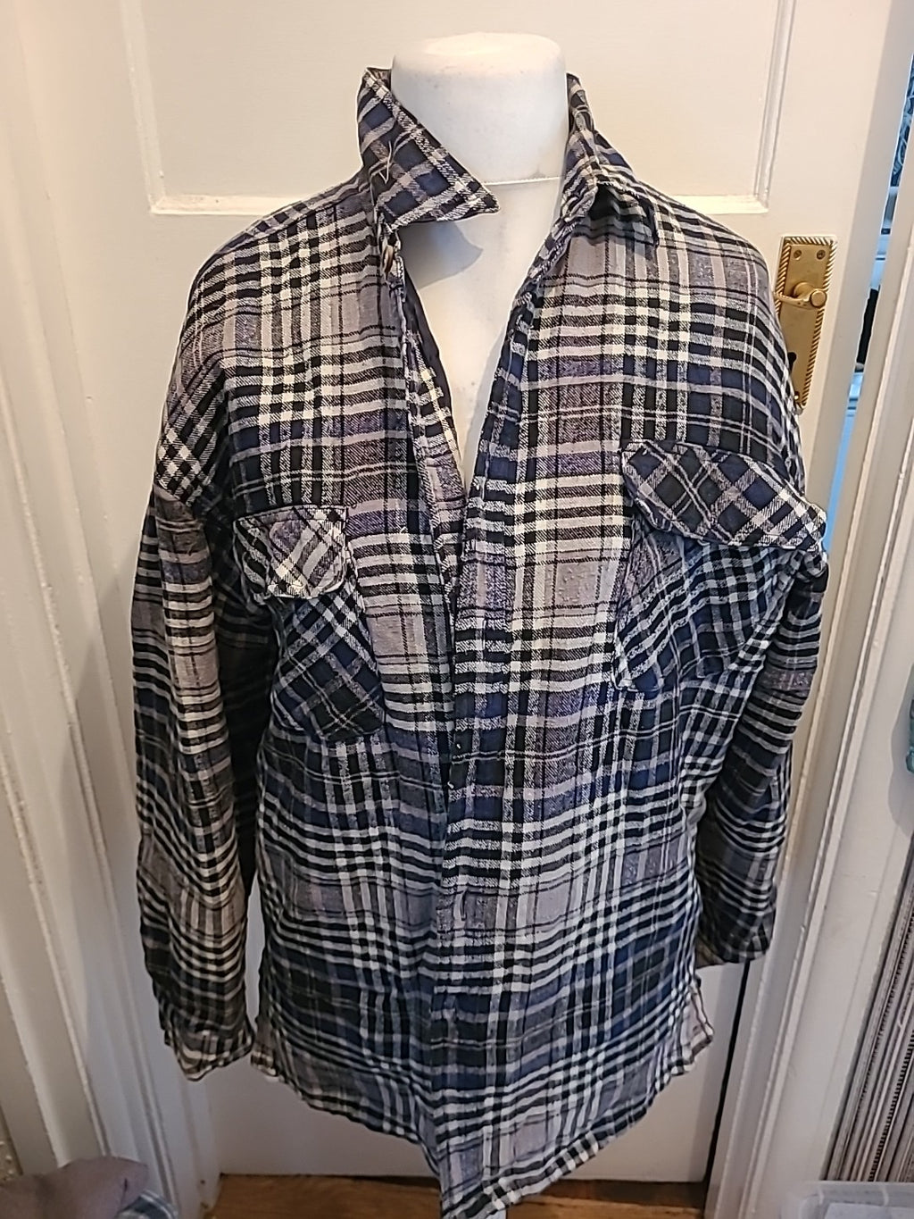 Mens Canadian Spirits Size L Check Lined Shirt