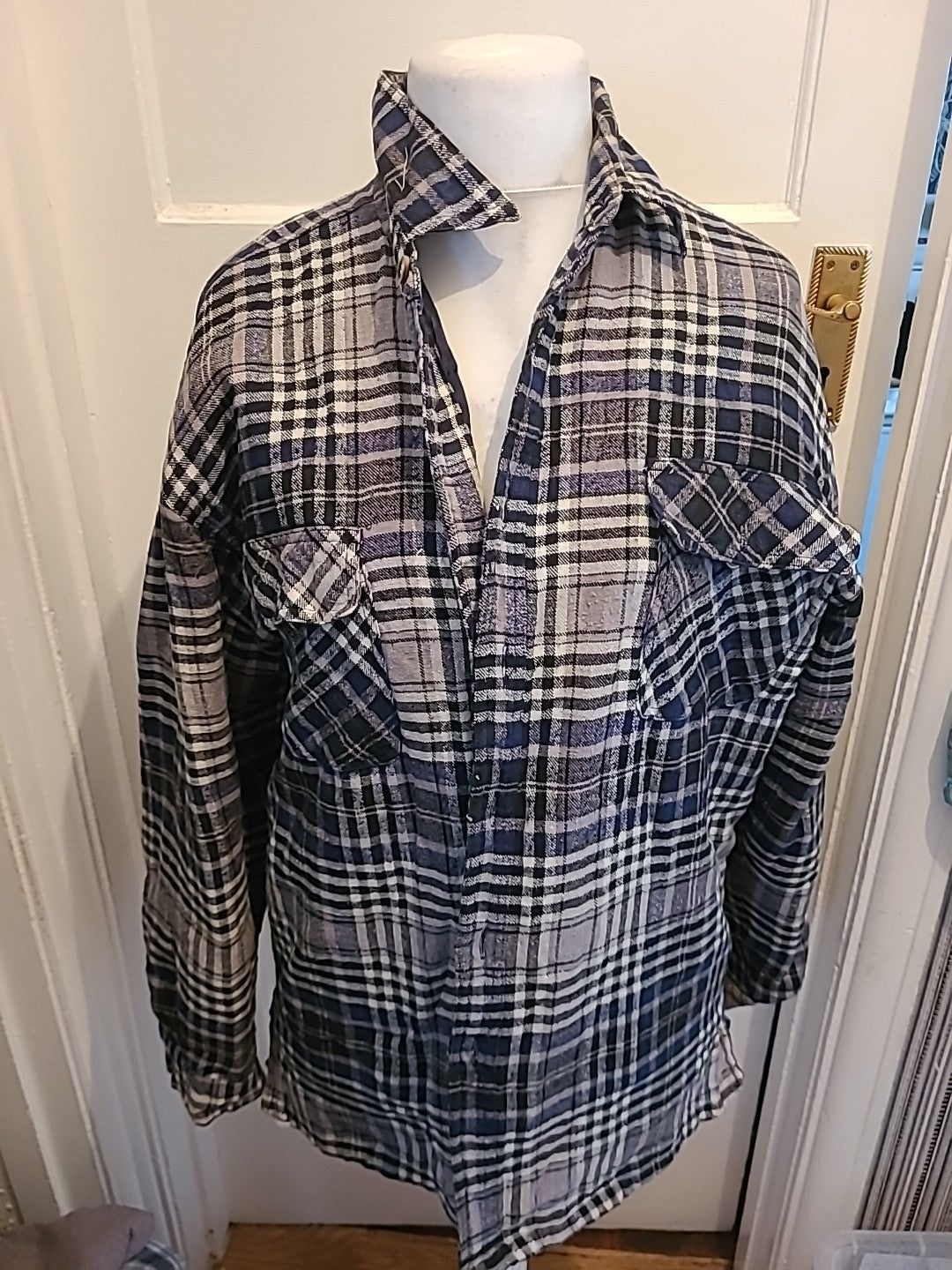 Mens Canadian Spirits Size L Check Lined Shirt