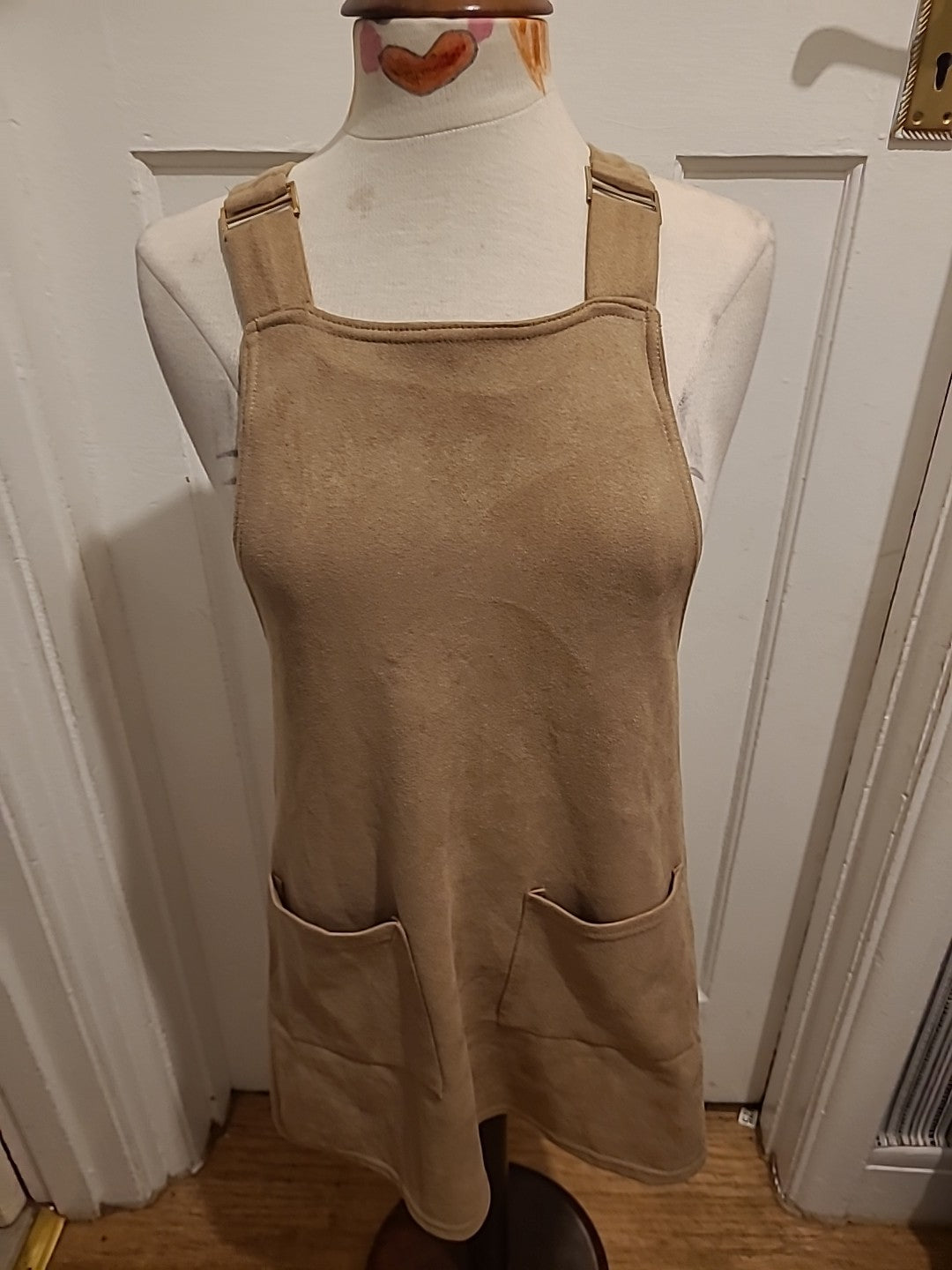 Ladies Select Size 10 Brown Suede Sleeveless Short Dress