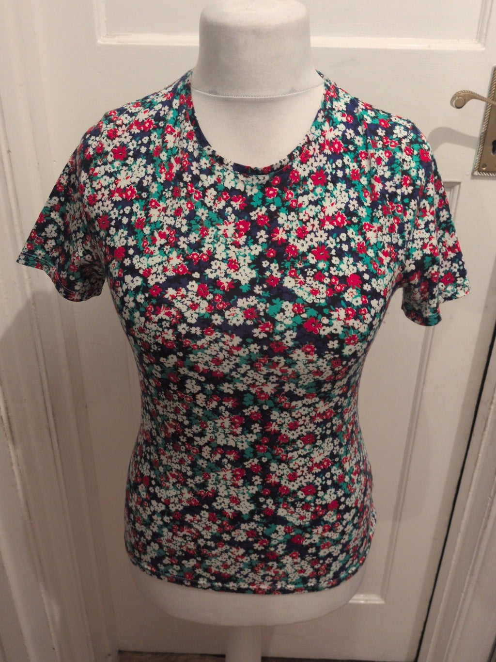 Ladies M&S Collection Size 10 Multi Shirt Sleeve T-shirt