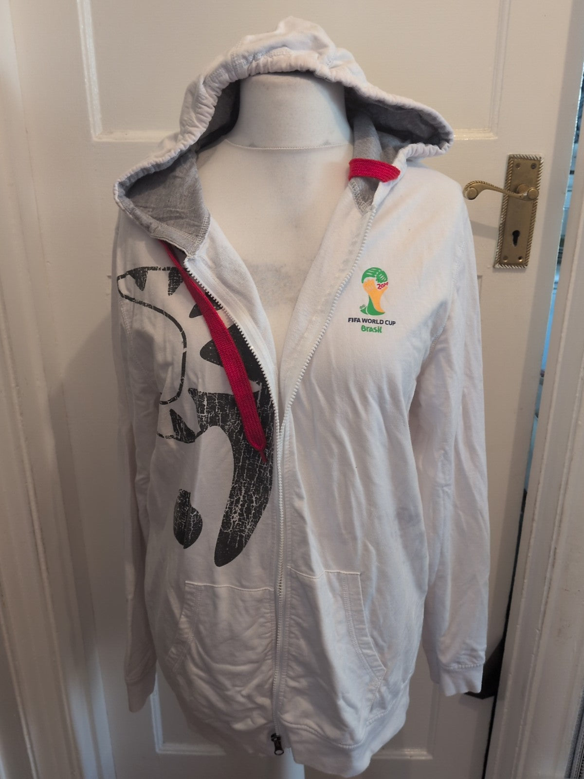 Mens FIFA World Cup Size XL White Full Zip Hoodie