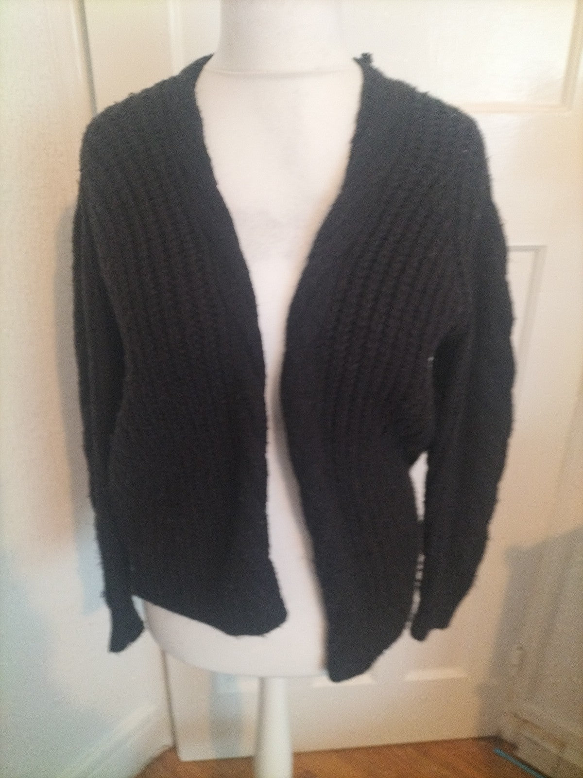 Ladies Primark Size 10-12 Black Knitted Cardigan