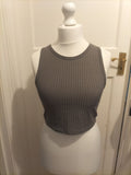 Ladies Shein Size Large Grey Ribbed Sleeveless Crop Top