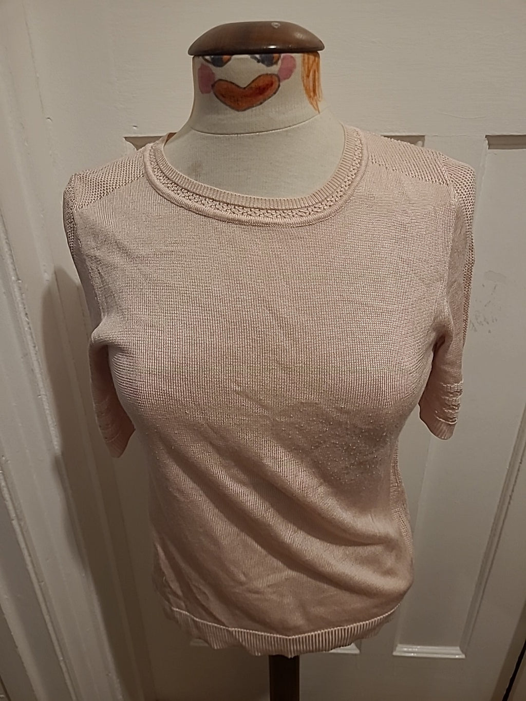 Ladies Per Una Size 8 Powder Pink Short Sleeved Blouse