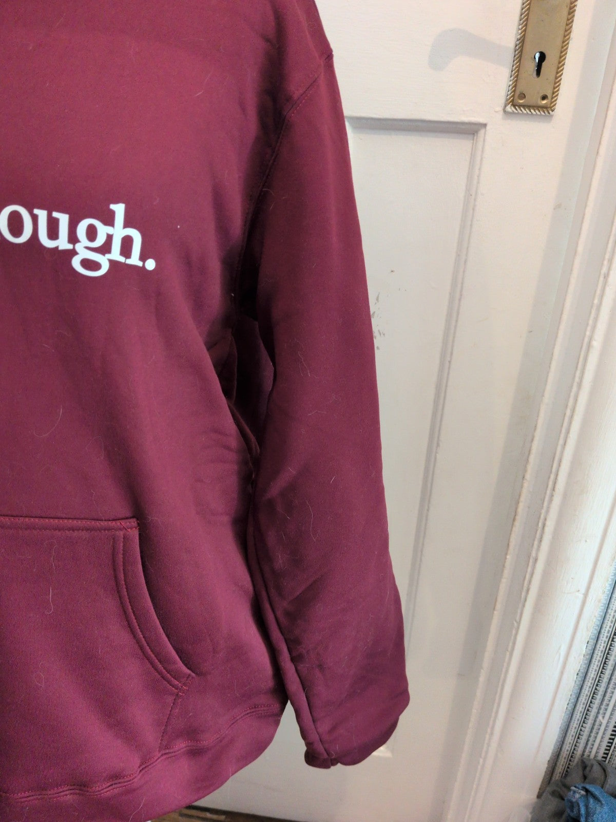 3XL Purple Long Sleeve You Are Enough Pullover Hoodie