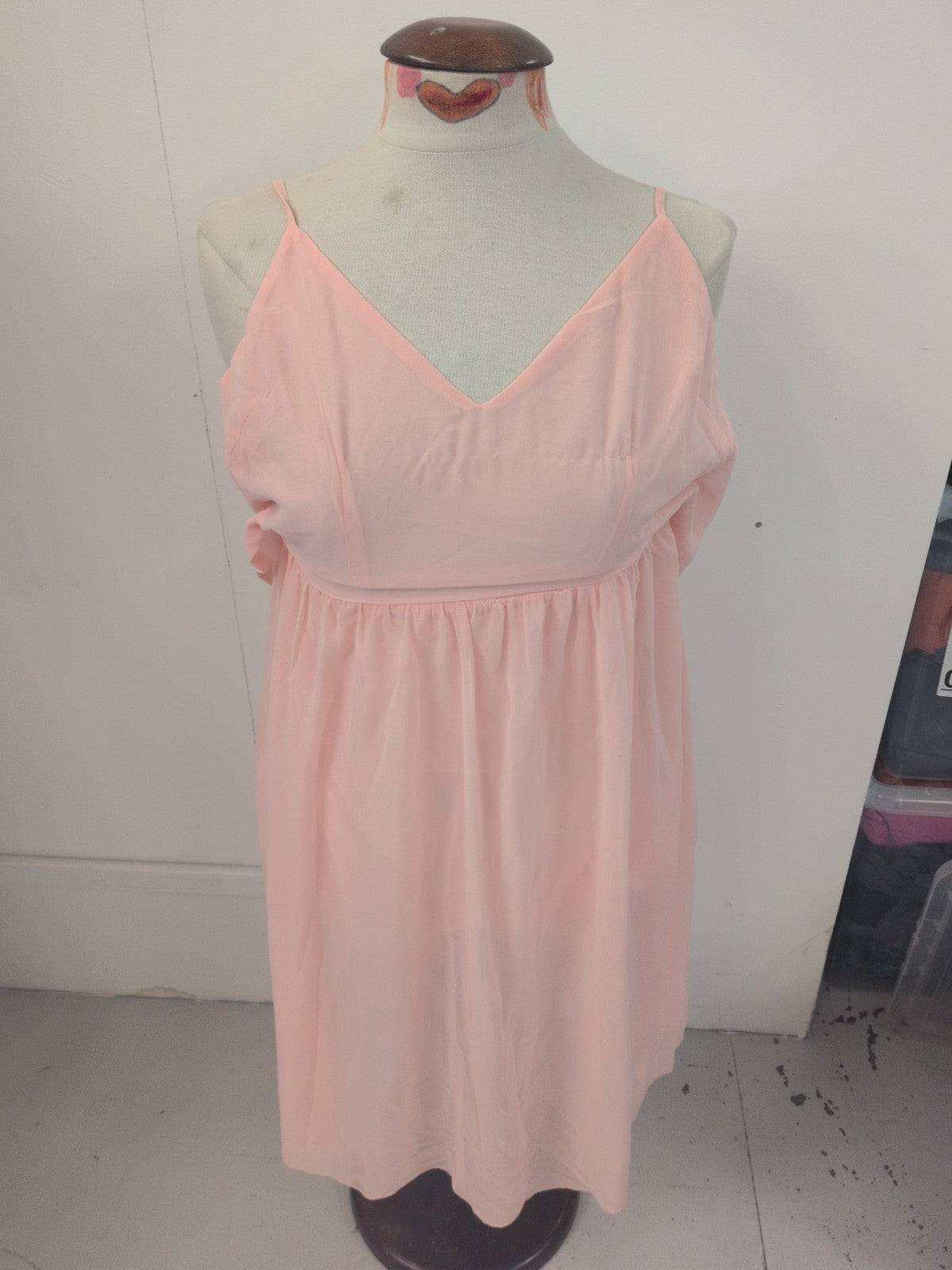 Boohoo 12 Pink Lined Knee Length Dress Sleeveless