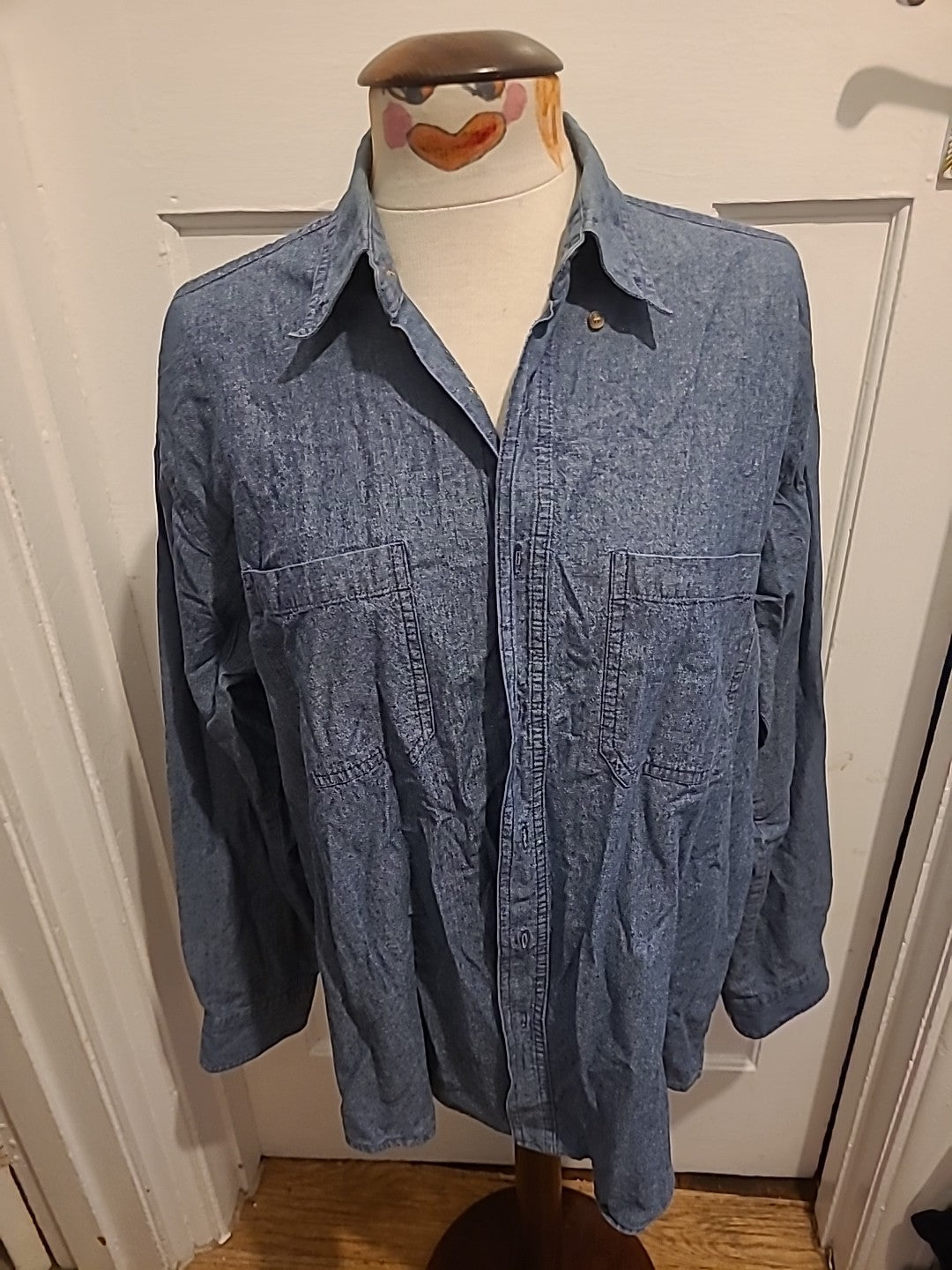 Mens Metaphor Vintage Size Large Denim Shirt