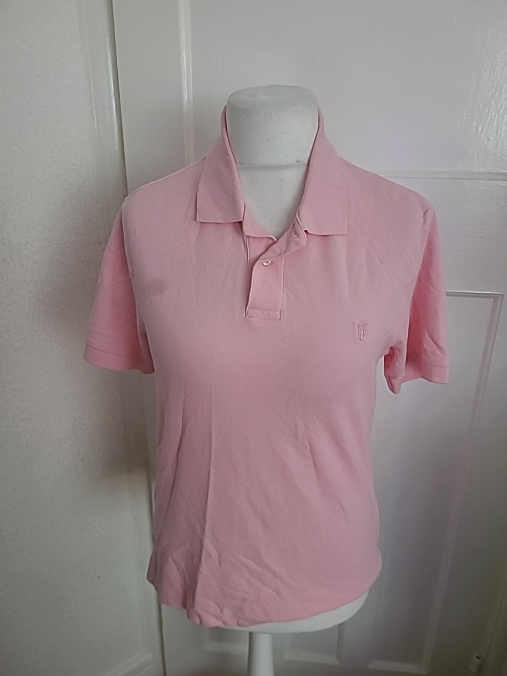 Mens Blue Harbour Size Small Pink Short Sleeved Polo