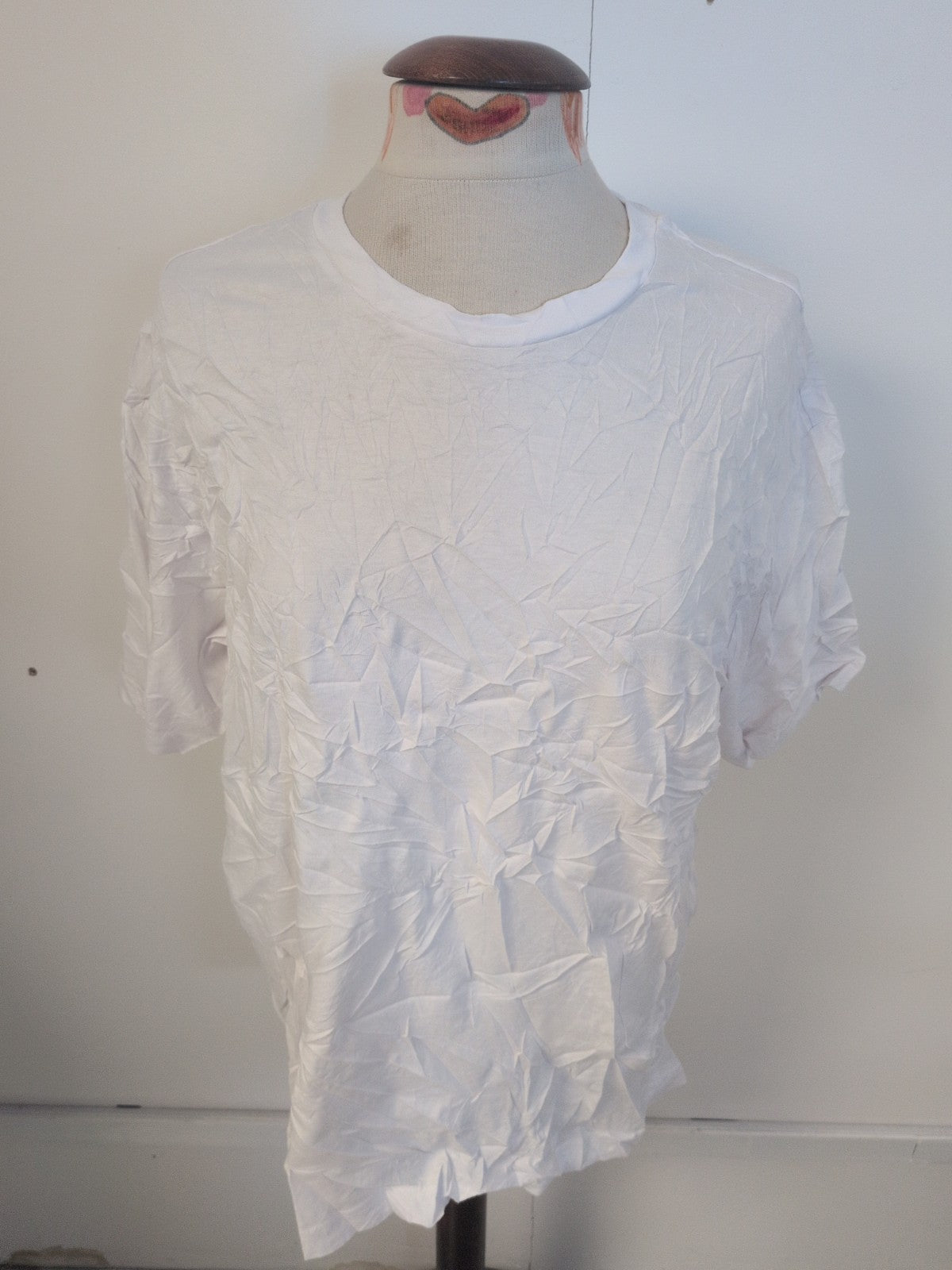 Mens H&M Size Medium Loose Fit White Short Sleeve T-shirt
