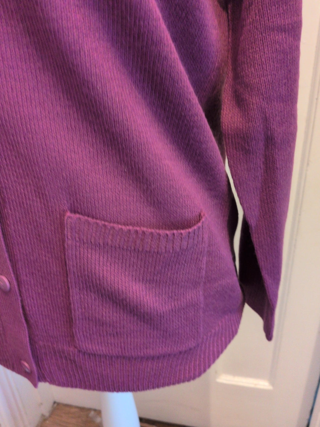 Damart 10-12 Purple V Neck Buttoned Cardigan