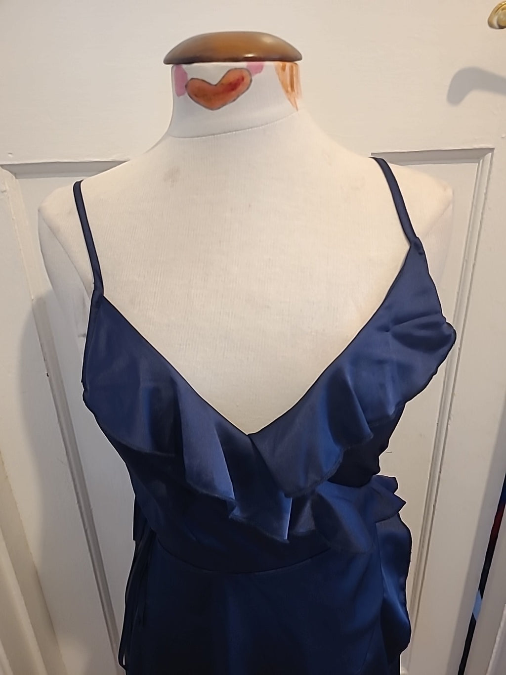 Ladies Club London Size 10 Navy Wrap Dress