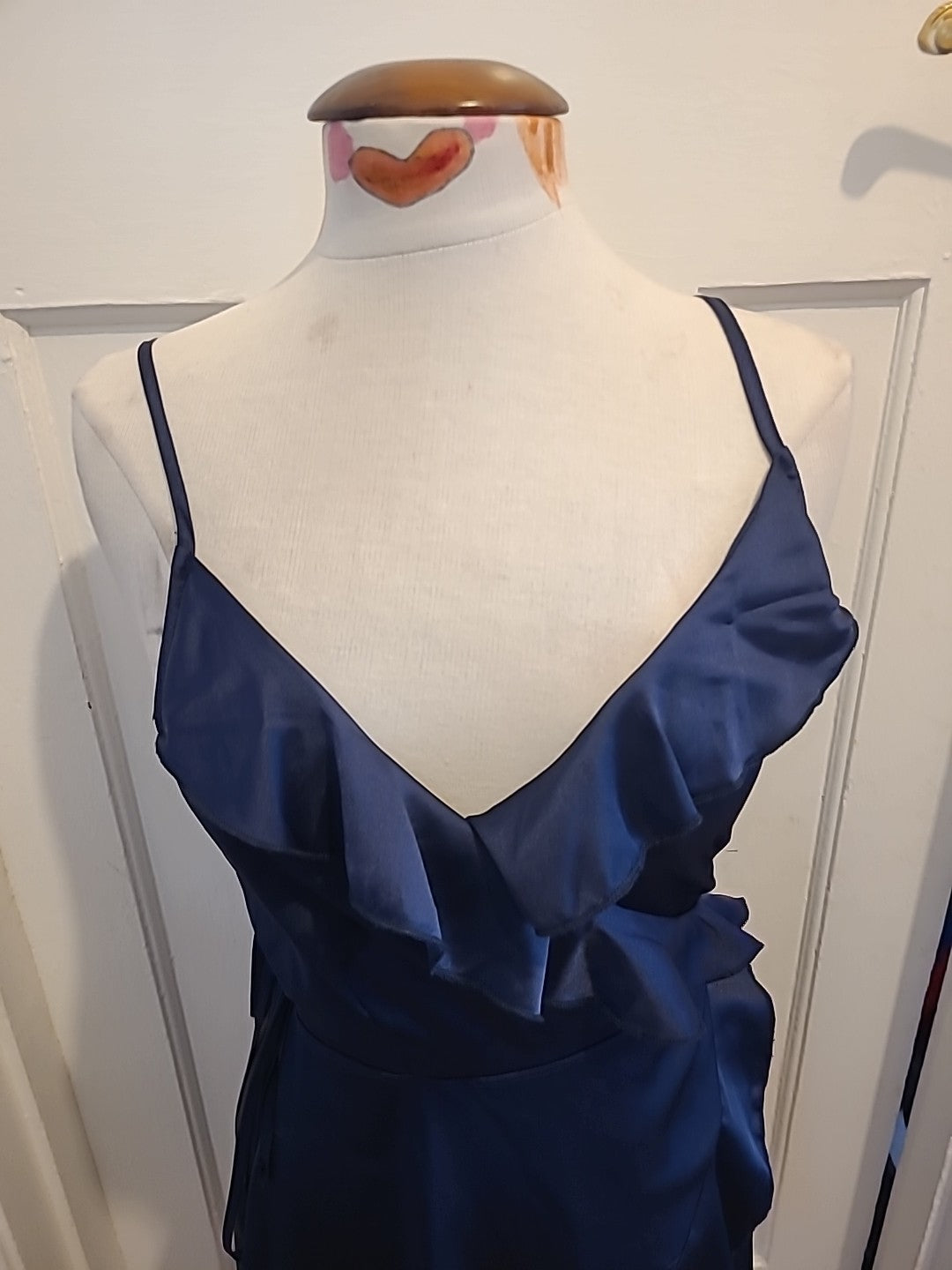 Ladies Club London Size 10 Navy Wrap Dress