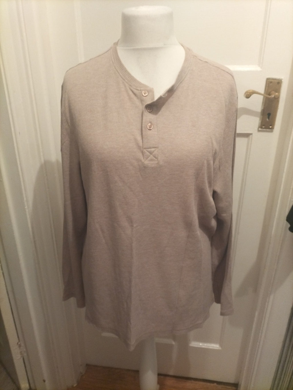 Mens Primark Size Beige Mocha Long Sleeved Tshirt
