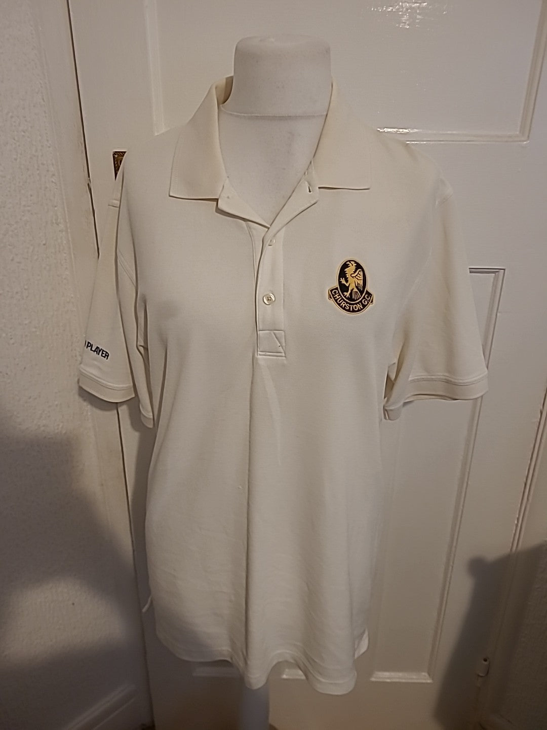 Mens Size Large White Churston Golf Club Polo