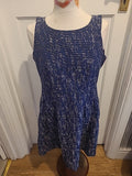 Ladies Next Size 12 Navy Fleck Sleeveless Dress