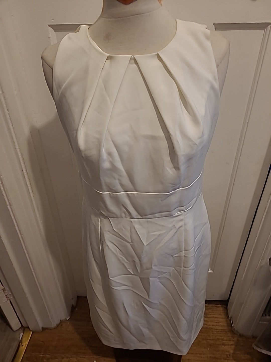 Ladies Heine Size 12-14 Cream Lined Sleeveless Dress