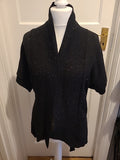 Ladies Primark Size 10 Black Fleck Short Sleeved Cardigan