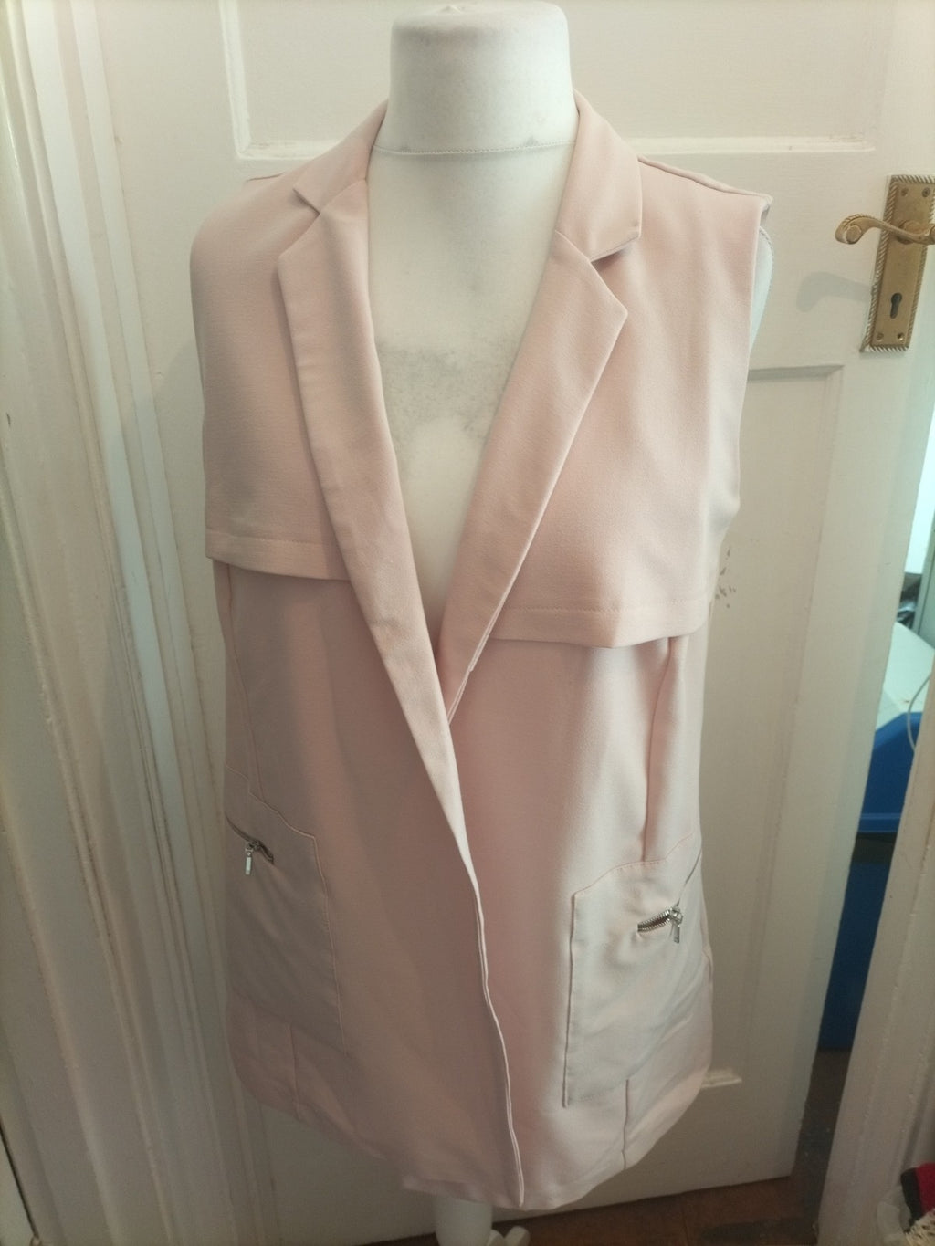 Primark 14 Pale Pink Sleeveless Blazer
