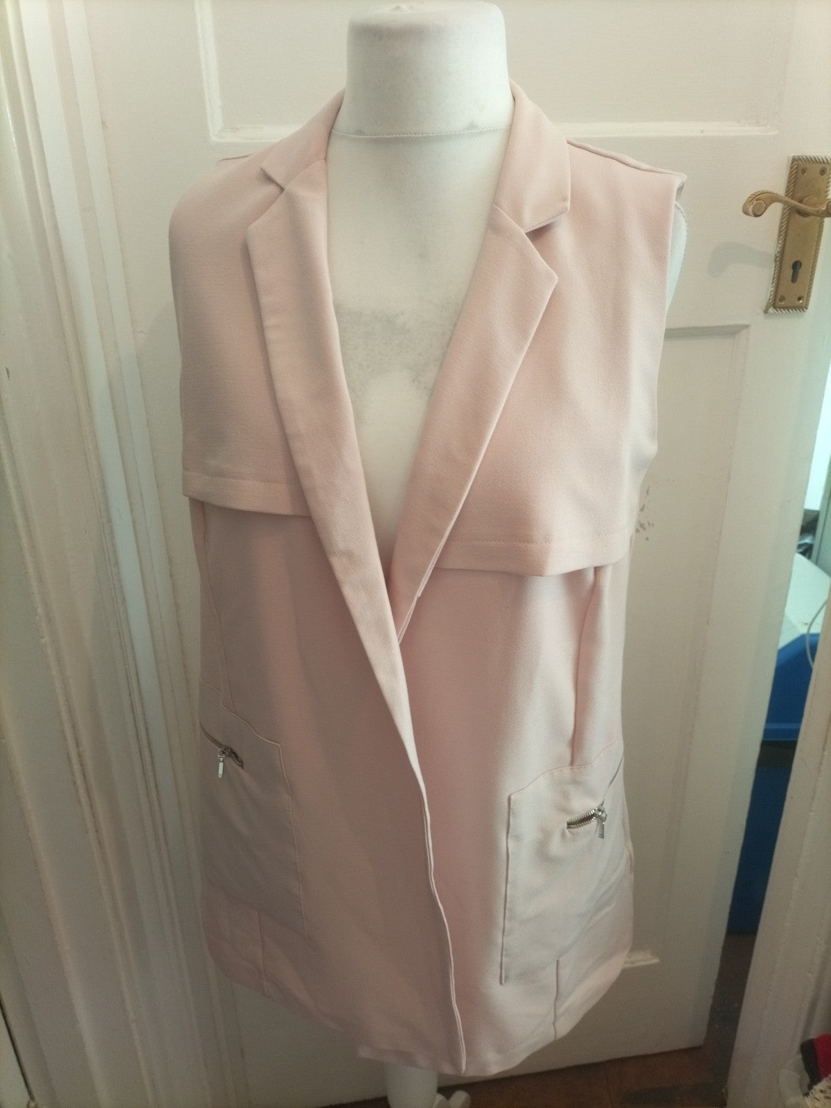 Primark 14 Pale Pink Sleeveless Blazer