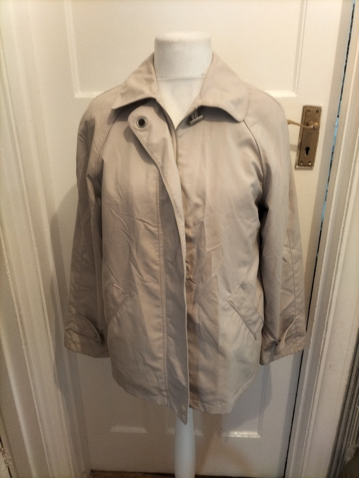 Ladies Dannimac Size M Stone Lined Zipped Jacket