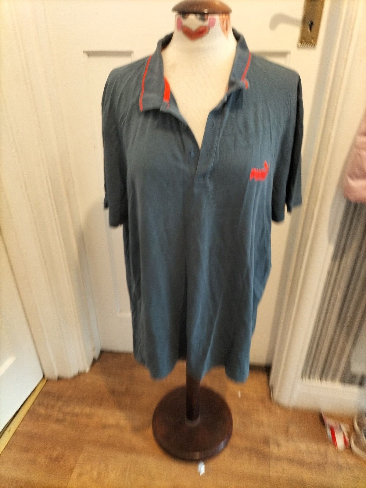 Mens Puma Size 2XL Blue Short Sleeved Polo