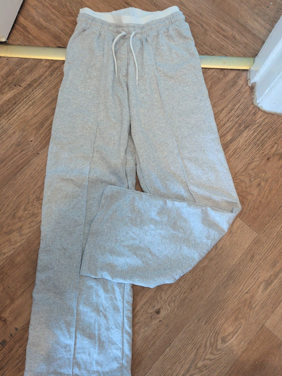 Medium Grey Elasticated Joggers White Waistband