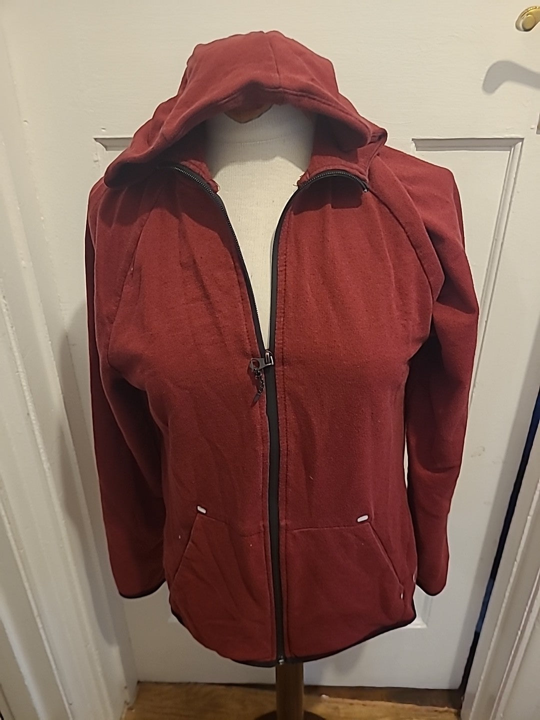 Ladies Marks And Spencer Size Small Red Active Long Sleeve Zipper Jackets