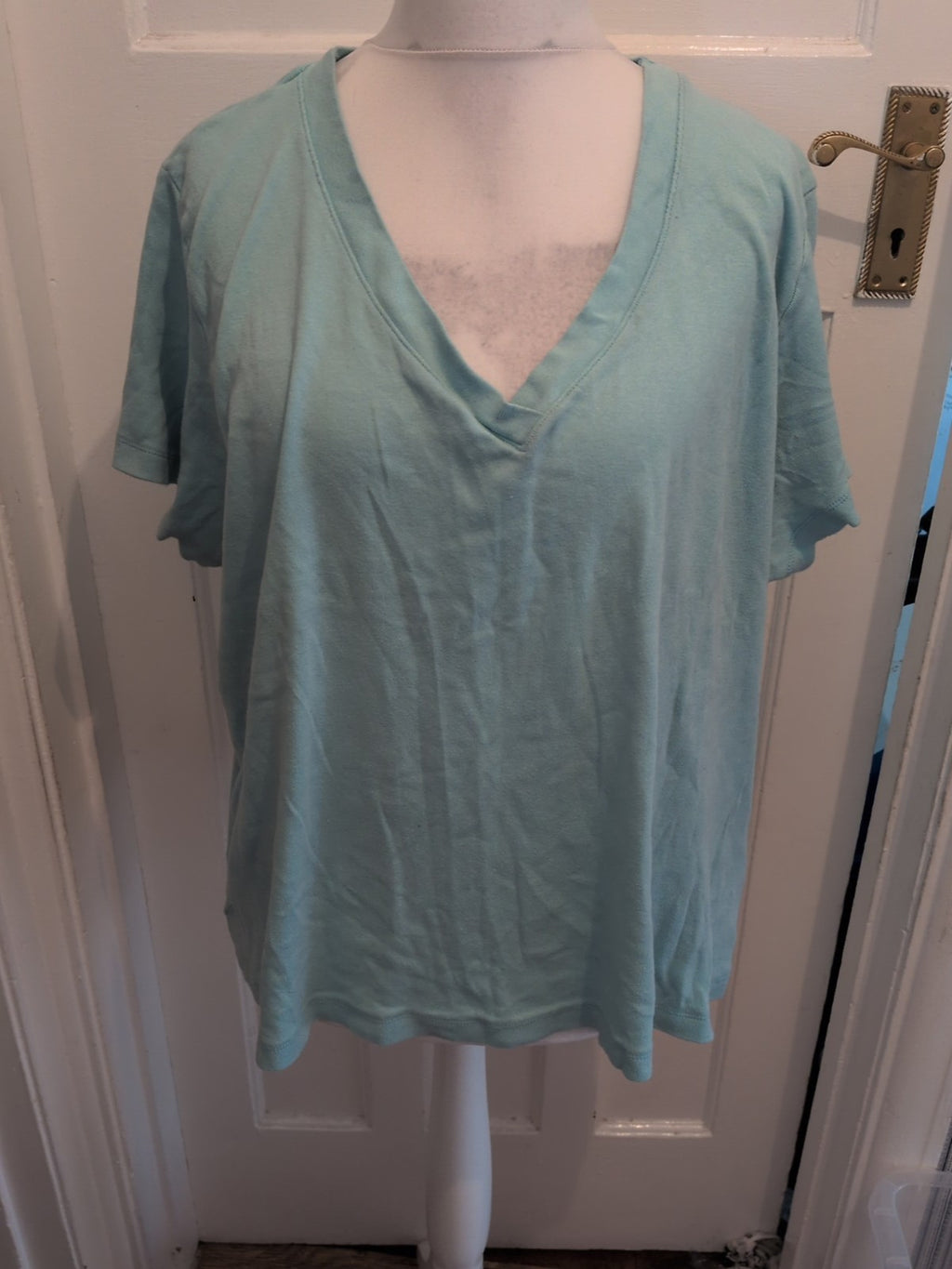 Evans 30/32 Turquoise Short Sleeve Blouse