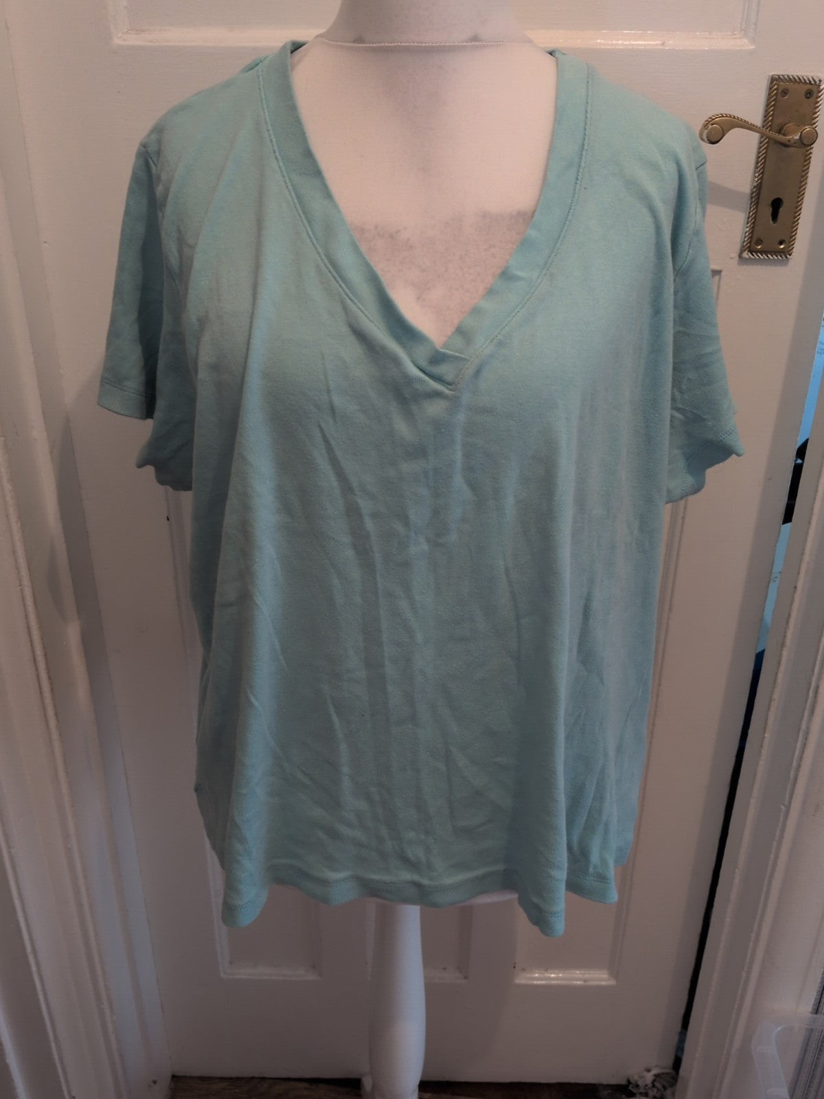 Evans 30/32 Turquoise Short Sleeve Blouse