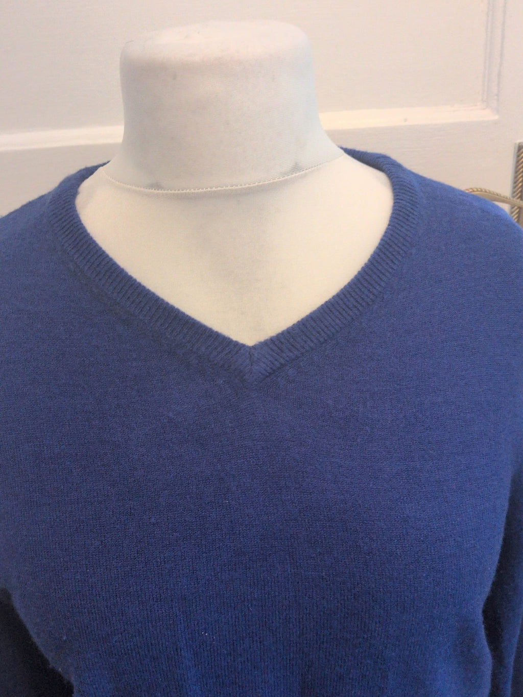Peacocks Medium Deep Blue Ultra Soft V Neck Jumper