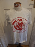 Mens Fruit Of The Loom Size Large White With Red "Atlas Gym" Tshirt