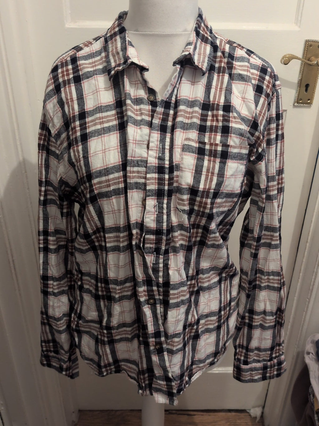 Mens Peacocks Size XL Muti Check Long Sleeve Shirt