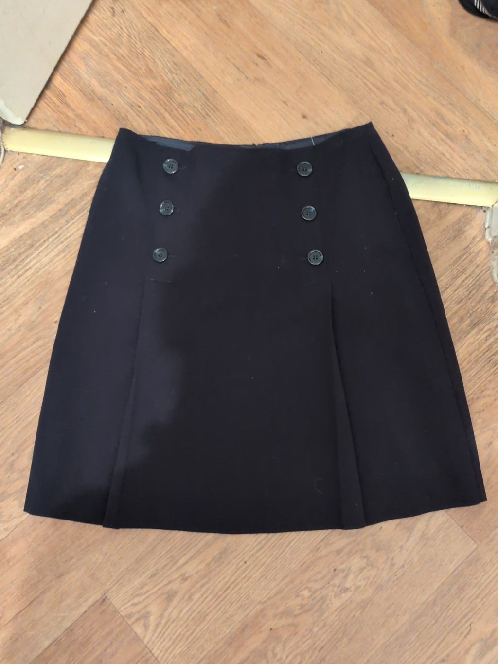 M+S Collection 12 Navy Knee Length Skirt Imitation Buttons